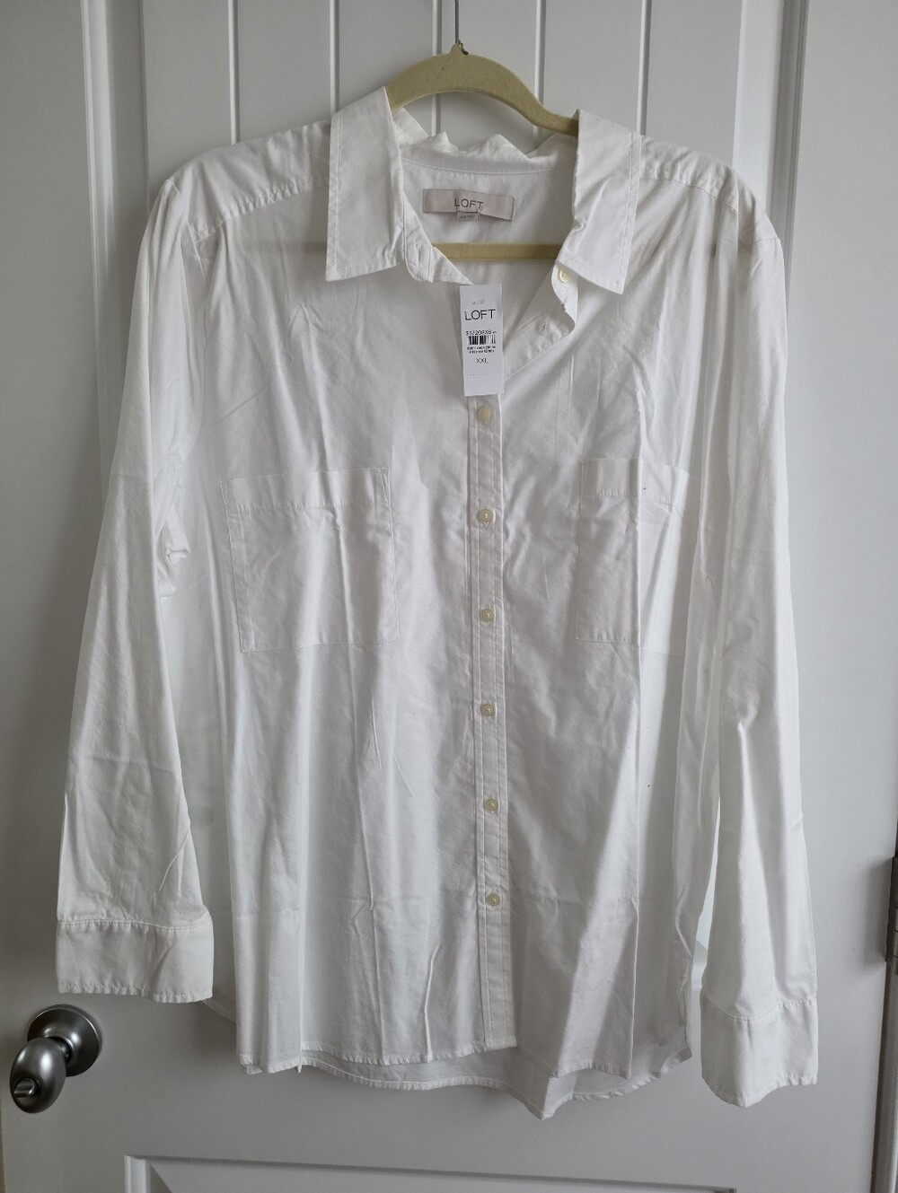 NWT LOFT White Button Front Dress Shirt Plus Size XXL